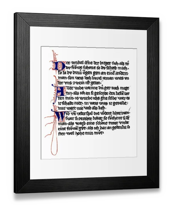 Framed Print : Historic print, manuscript, Der von Kuerenberg
