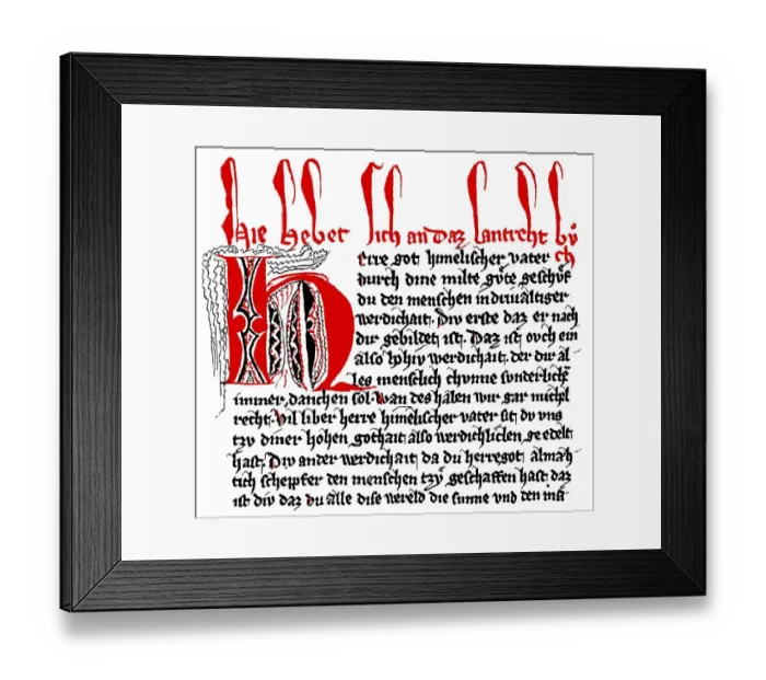 Framed Print : Historic print, manuscript, Der Schwabenspiegel Framed Print : Historic print, manuscript, Der Schwabenspiegel