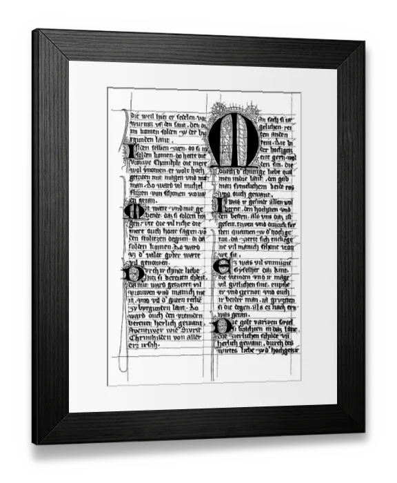 Framed Print : Historic print, Pruenn-Munich Manuscript Framed Print : Historic print, Pruenn-Munich Manuscript