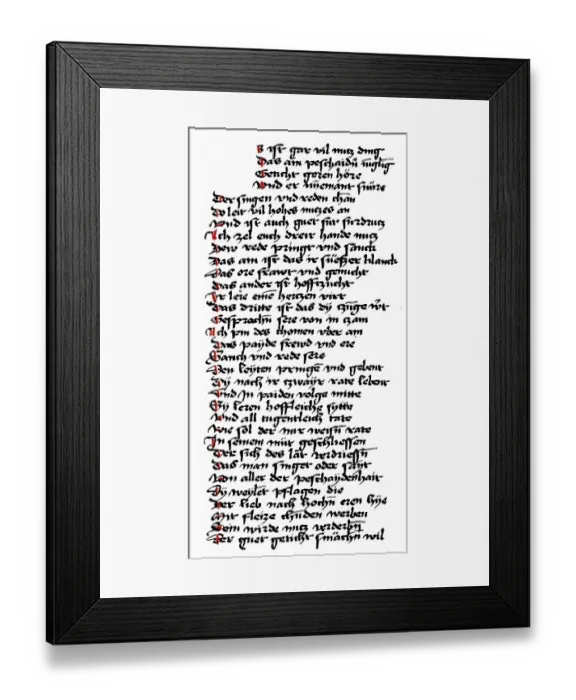 Framed Print : Historic print, manuscript, Partonopier and Meliur Framed Print : Historic print, manuscript, Partonopier and Meliur
