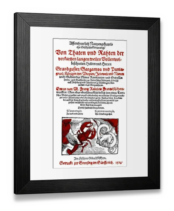 Framed Print : Historic print, title page by Johann Baptist Fischart