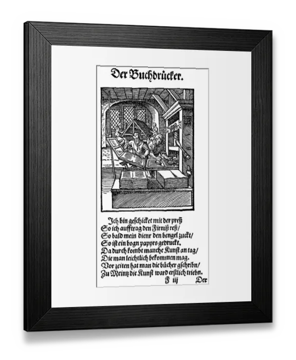Framed Print : Historic print, woodcut of 1568