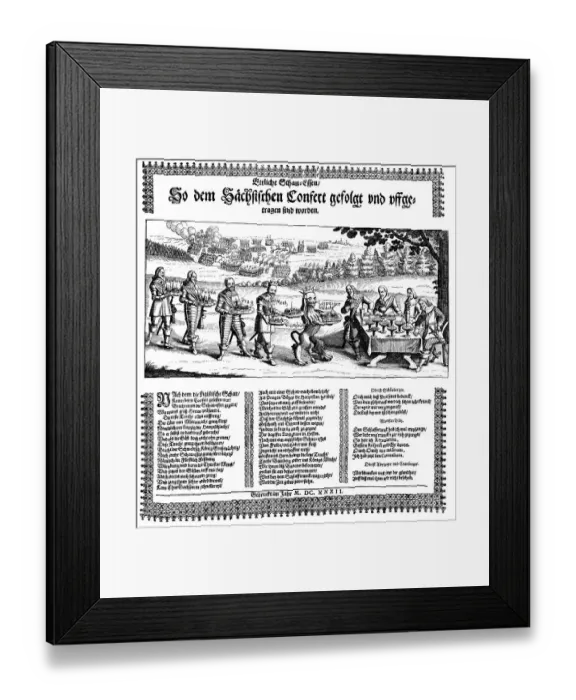 Framed Print : Historic print, leaflet in 1632