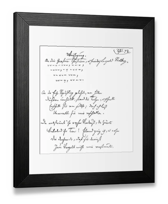 Framed Print : Historic manuscript, 1771, ode by Friedrich Gottlieb Klopstock Framed Print : Historic manuscript, 1771, ode by Friedrich Gottlieb Klopstock
