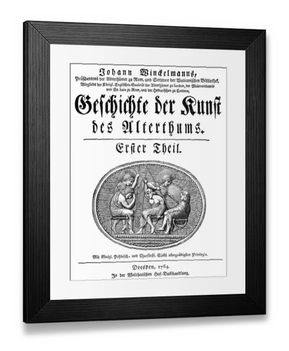 Framed Print : Historic print, 1764, title page of Geschichte der Kunst des Altertum by Johann Joachim Winckelmann Framed Print : Historic print, 1764, title page of Geschichte der Kunst des Altertum by Johann Joachim Winckelmann