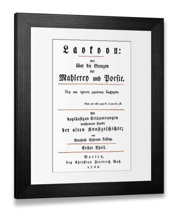 Framed Print : Historic print, title page of Laocoon by Gotthold Ephraim Lessing