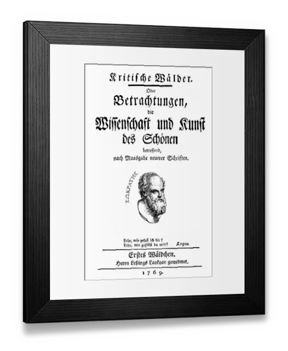 Framed Print : Historic print, 1769, title page by Johann Gottfried von Herder Framed Print : Historic print, 1769, title page by Johann Gottfried von Herder