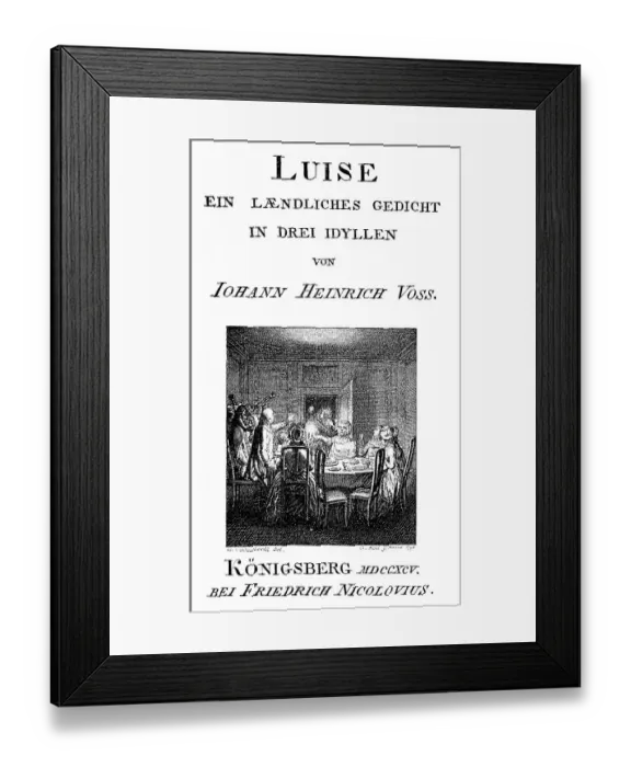 Framed Print : Historic print, 1795, title page of Luise by Johann Heinrich Voss