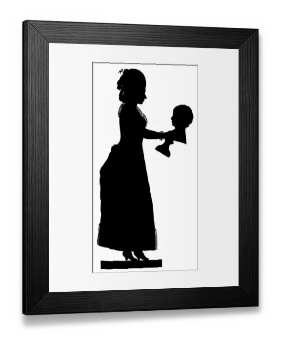 Framed Print : Historical print, silhouette of Charlotte Albertine Ernestine von Stein