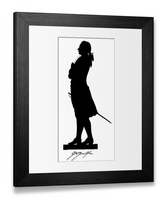 Framed Print : Historic print, 1780, silhouette of Johann Wolfgang von Goethe