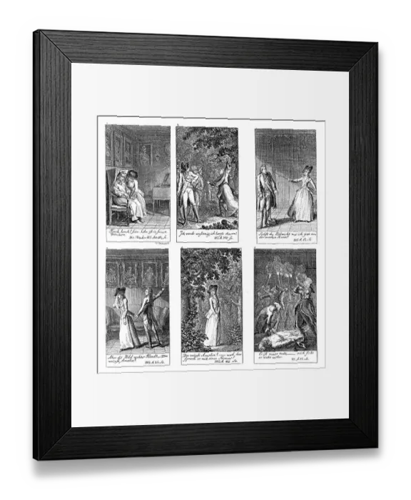 Framed Print : Historical print, 1793, engravings Framed Print : Historical print, 1793, engravings