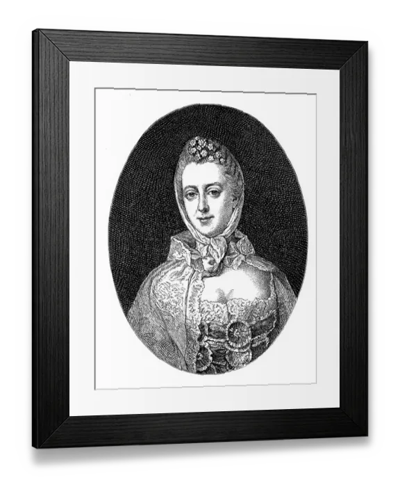 Framed Print : Historical print, portrait of Countess Theresia Franziska von Hohenheim