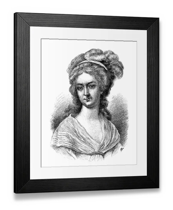 Framed Print : Historical print, portrait of Anna Margaretha or Margarethe Schwan