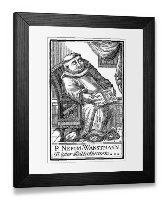 Framed Print : Historical print, satirical portrait of a monastery's librarian in the 18th Century Framed Print : Historical print, satirical portrait of a monastery's librarian in the 18th Century