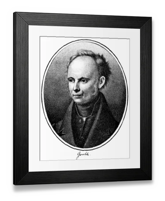 Framed Print : Historical print, engraving, portrait of Christian Dietrich Grabbe