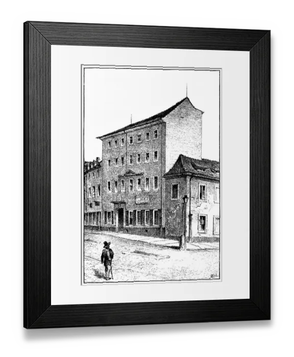 Framed Print : Historical print, engraving, birthplace in Dresden of Carl Theodor Koerner Framed Print : Historical print, engraving, birthplace in Dresden of Carl Theodor Koerner