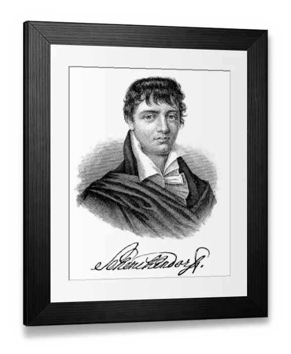 Framed Print : Historical print, engraving, portrait of Gottlob Ferdinand Maximilian Gottfried von Schenkendorf or Schenkendorff Framed Print : Historical print, engraving, portrait of Gottlob Ferdinand Maximilian Gottfried von Schenkendorf or Schenkendorff