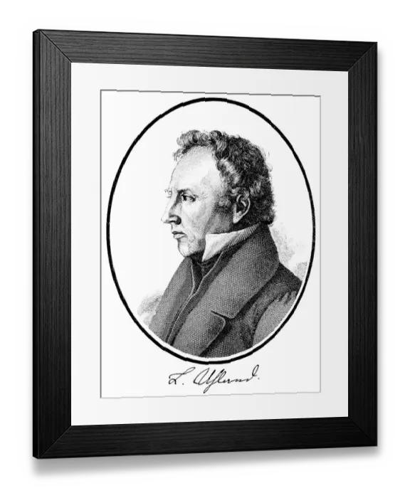 Framed Print : Historical print, engraving, portrait of Johann Ludwig Louis Uhland Framed Print : Historical print, engraving, portrait of Johann Ludwig Louis Uhland