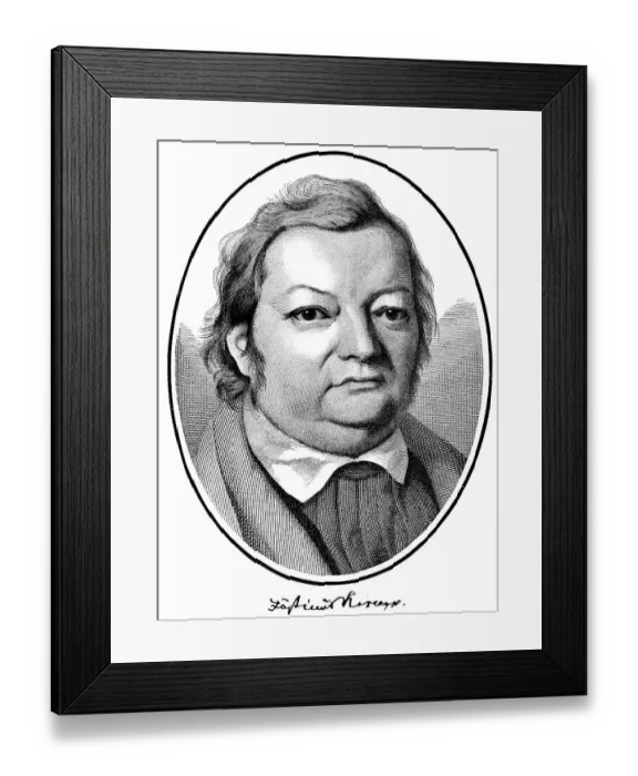 Framed Print : Historical print, engraving, portrait of Justinus Andreas Christian von Kerner
