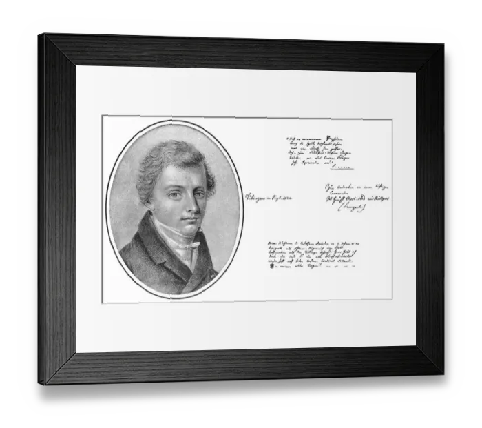 Framed Print : Historical print, engraving, historical manuscript