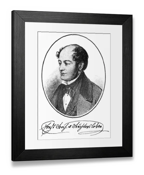 Framed Print : Historical print, 1840, portrait of Ernst Maria Johann Karl Freiherr von Feuchtersleben