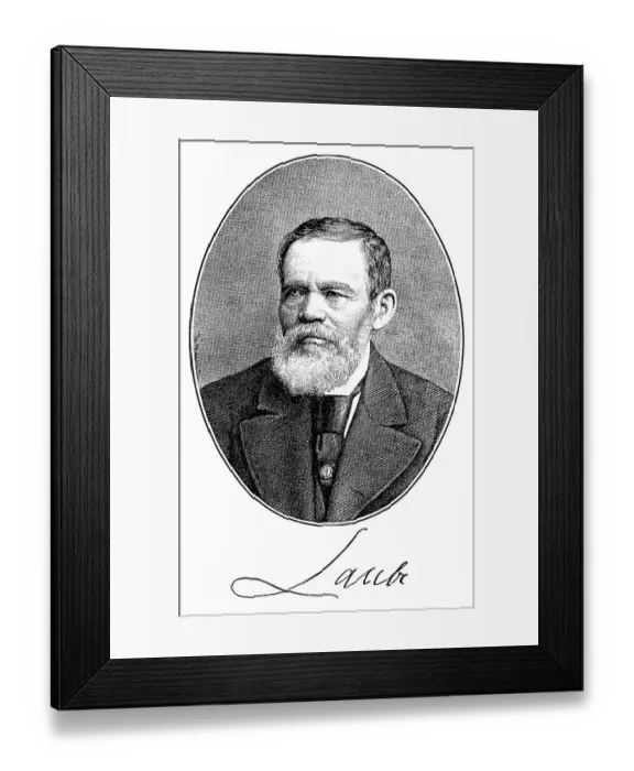 Framed Print : Historical print, 1884, portrait of Heinrich Rudolf Constanz Laube