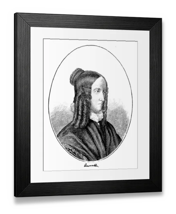 Framed Print : Historical print, portrait of Annette von Droste-Huelshoff