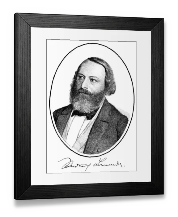 Framed Print : Historical print, 1852, portrait of Julius Roderich Benedix