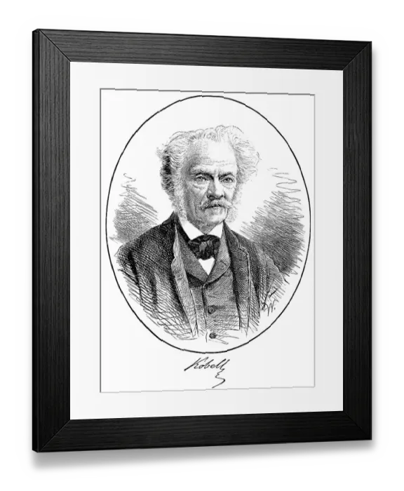 Framed Print : Historical pressure, 1875, portrait of Franz Ritter von Kobell