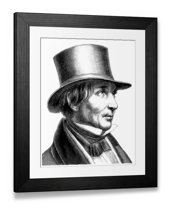 Framed Print : Historical drawing from the 19th century