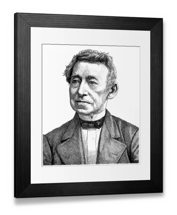 Framed Print : Historical illustration from the 19th Century portrait of Karl Joseph Georg Sigismund Waechter oder Carl Georg Waechter