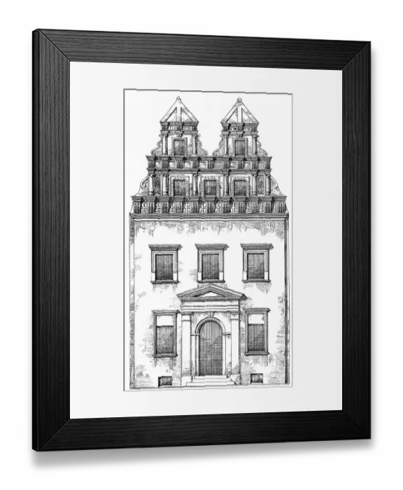 Framed Print : Historical architectural illustration from the 19th Century
