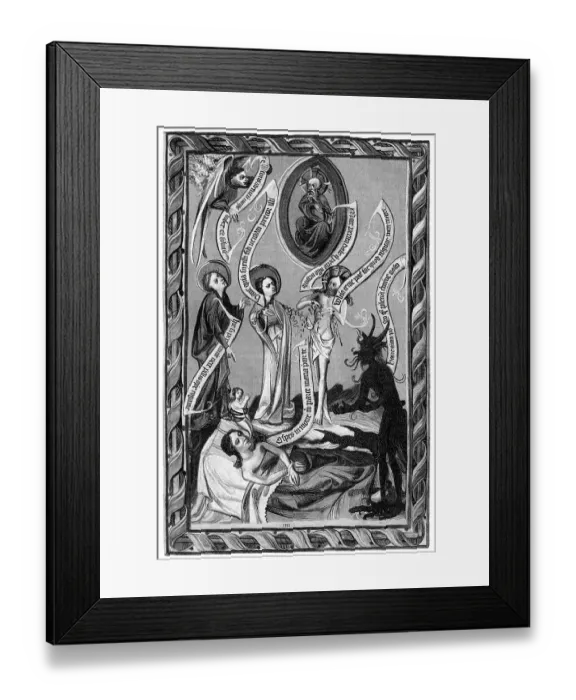 Framed Print : Historical illustration from the 19th Century after a religious manuscript from the 14th Century