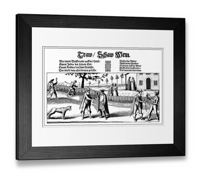Framed Print : Trau, Schau, Wem, German for Take Care in Whom You Trust Framed Print : Trau, Schau, Wem, German for Take Care in Whom You Trust