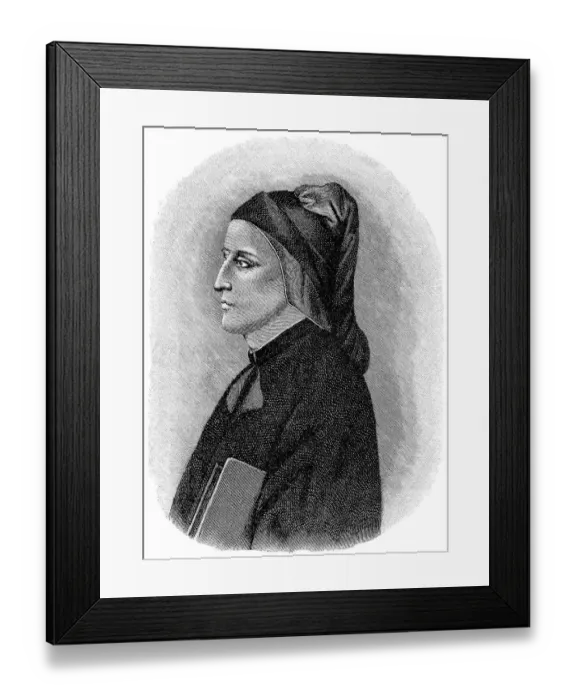 Framed Print : Portrait of Dante Alighieri, 1265 - 1321 Framed Print : Portrait of Dante Alighieri, 1265 - 1321