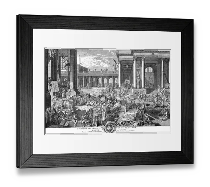 Framed Print : Historical print, allegory of the French academic society Academie francaise also known as French Academy