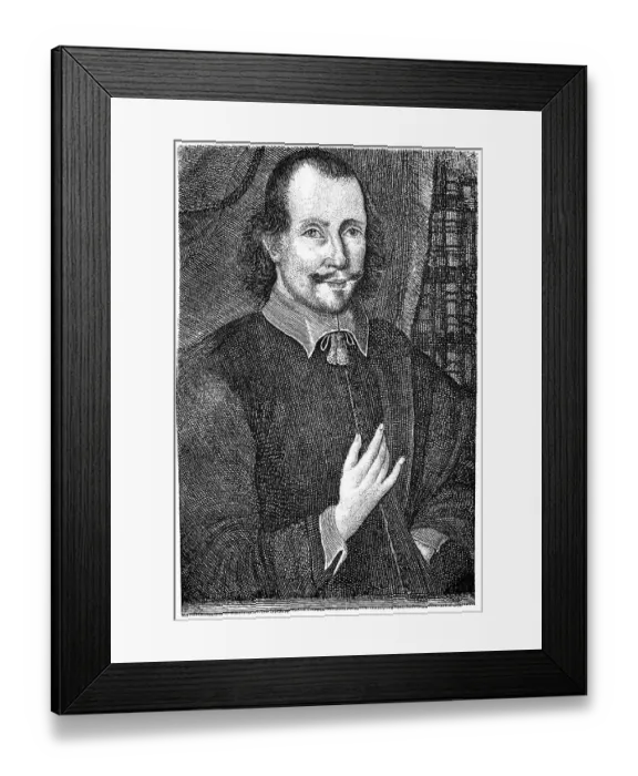 Framed Print : Historical engraving, portrait of Simon Dach