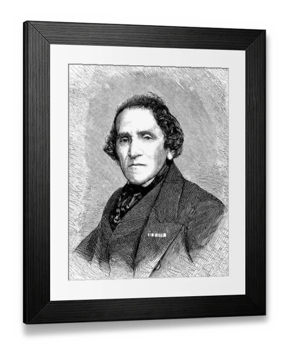 Framed Print : Historic drawing from the 19th century