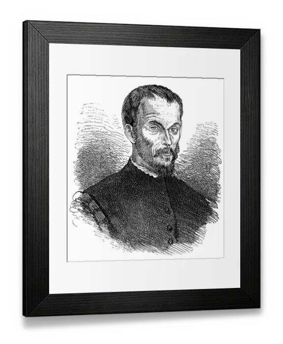 Framed Print : Historical drawing, portrait of Cyprian de Rore Framed Print : Historical drawing, portrait of Cyprian de Rore
