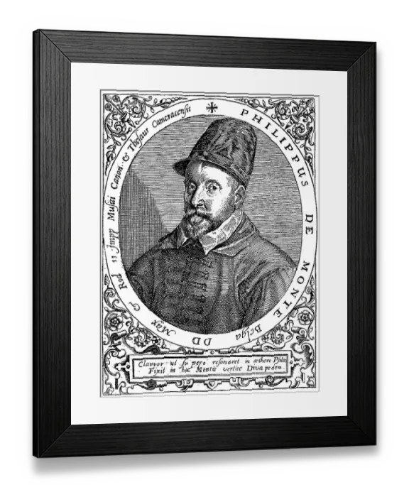 Framed Print : Historical drawing, portrait of Philippe de Monte Framed Print : Historical drawing, portrait of Philippe de Monte