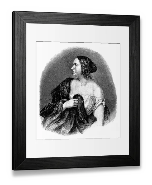 Framed Print : Historical drawing, portrait of Wilhelmine Henriette Friederike Marie Schroeder-Devrient