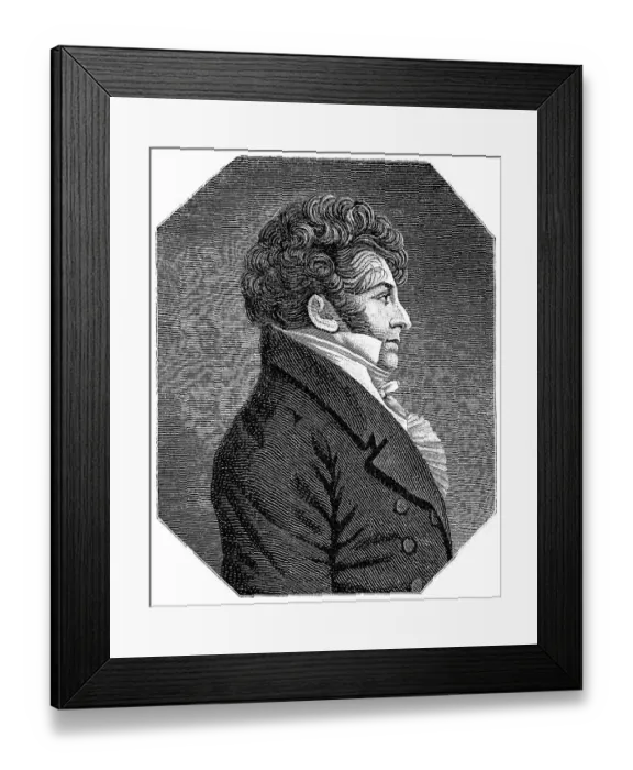 Framed Print : Historical drawing, portrait of Francois-Adrien Boieldieu