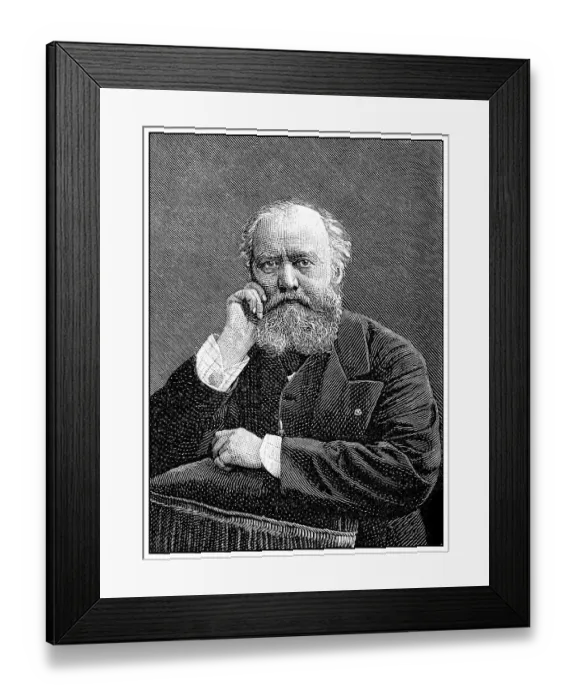 Framed Print : Historical drawing, portrait of Charles Francois Gounod