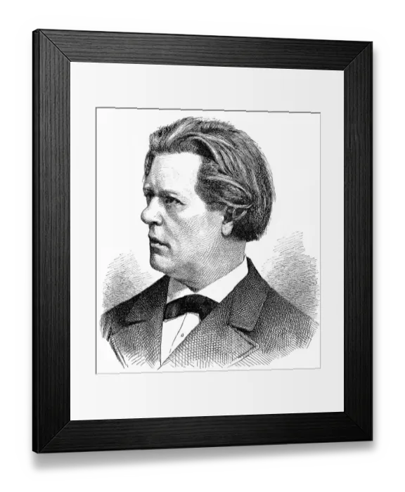 Framed Print : Historical drawing, portrait of Theodor Fuerchtegott Kirchner