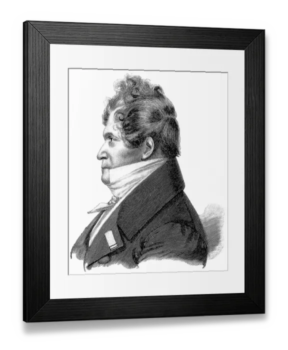 Framed Print : Historical drawing, portrait of Gaspare Luigi Pacifico Spontini