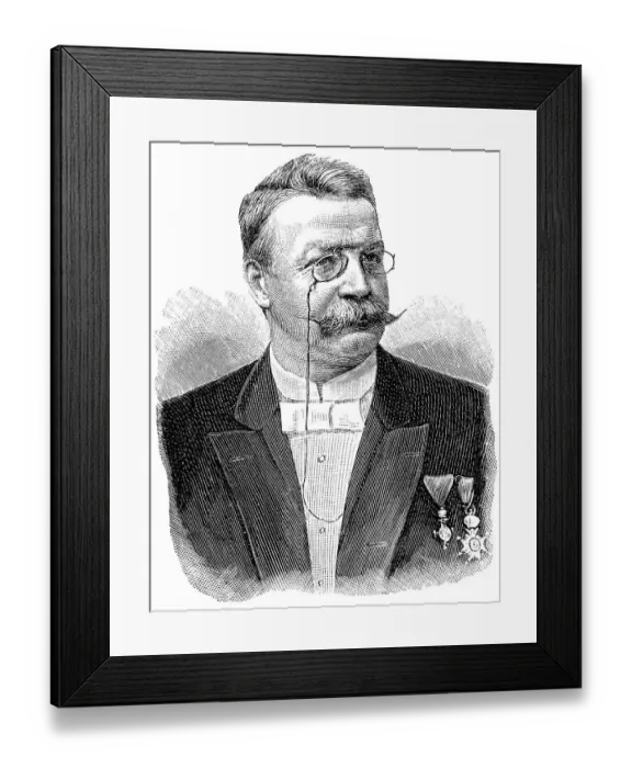 Framed Print : Historic drawing, portrait of Thomas Koschat