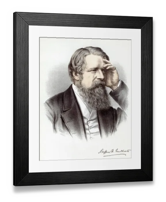 Framed Print : Historic chromolithography from the 19th century