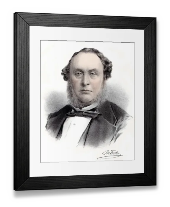 Framed Print : Historic chromolithography from the 19th century