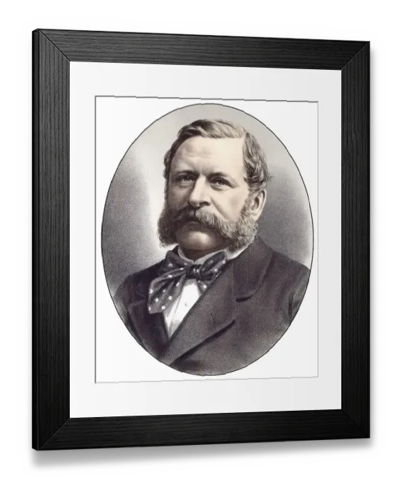 Framed Print : Historic chromolithography from the 19th century