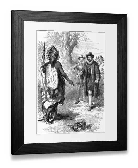 Framed Print : Historical scene from the U.S. history of the 17th century Framed Print : Historical scene from the U.S. history of the 17th century